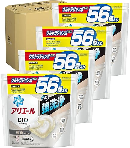 Amazon | 【P&G】アリエール ジェルボール 4D 微香 つめかえ用 メガ